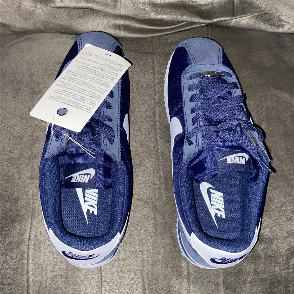 Nike Satin Cortez Sneakers in Navy & White - Picture 6 of 11